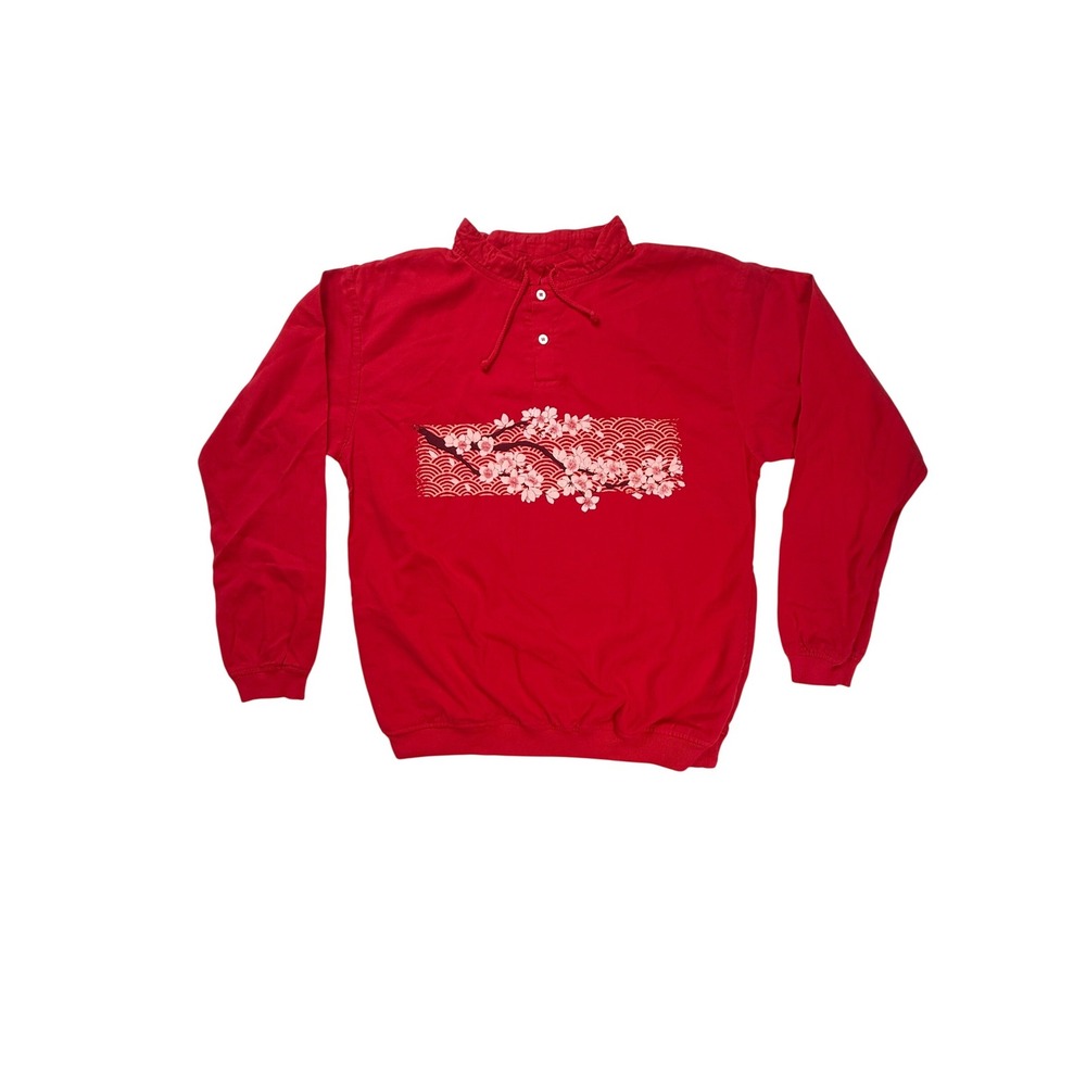 Crazy Shirts Cherry Dyed Red Cherry Blossom Pullover Sweatshirt Mens Large
